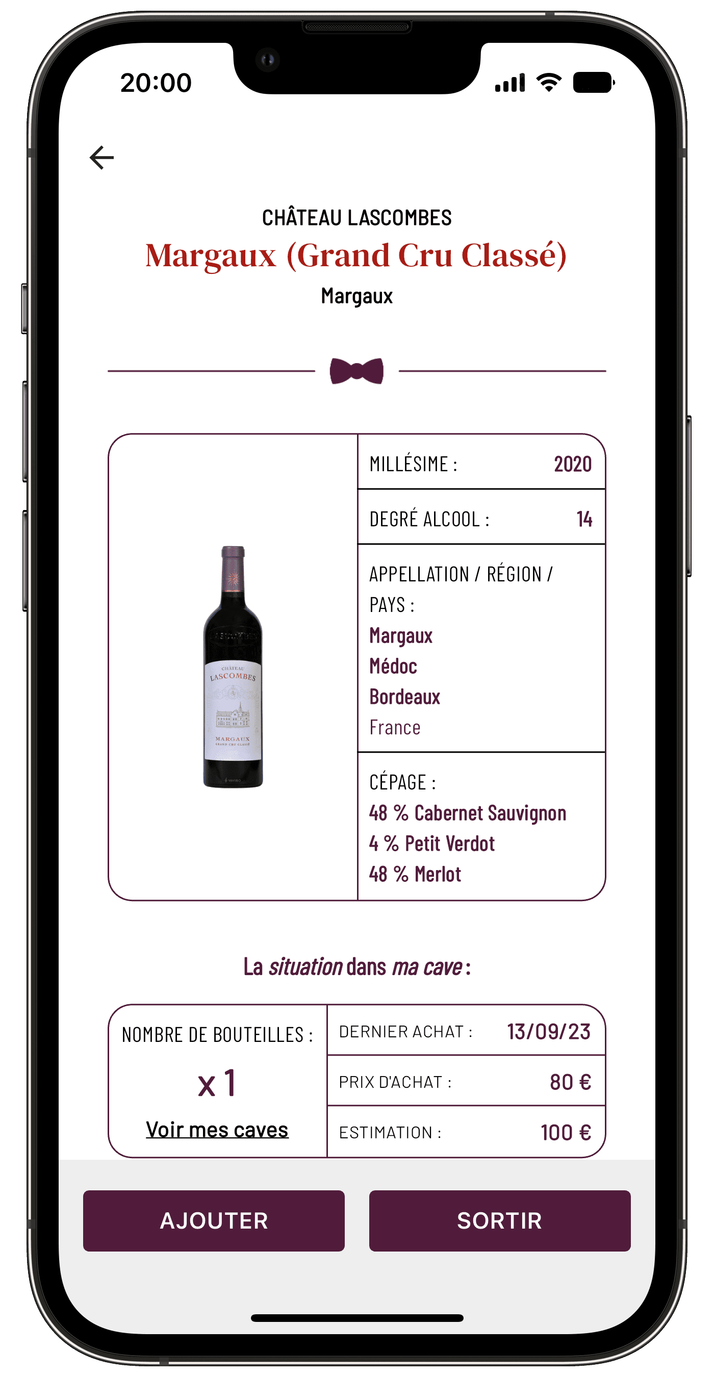 Capture de l'application mobile